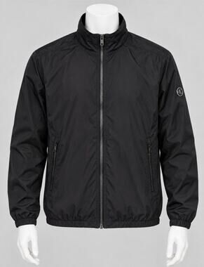 Calvin Klein Mens XL Black Full Zip Lightweight Jacket Logo Pre Owned